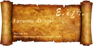 Egressy Áron névjegykártya