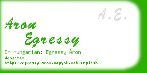 aron egressy business card